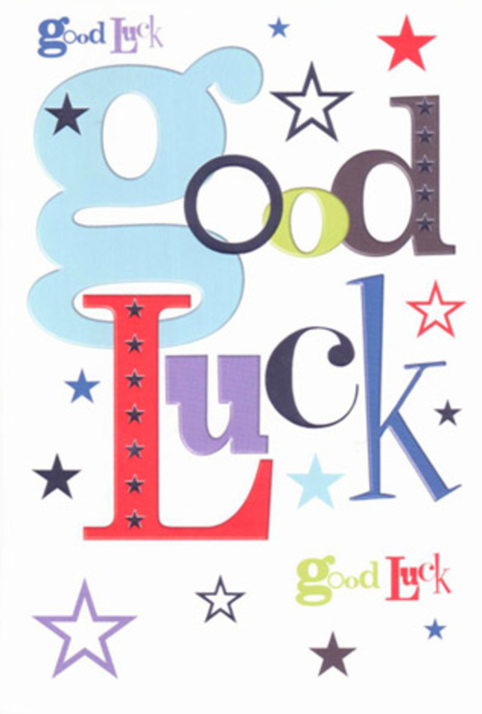 This card, themed around luck and hope, bursts with a charismatic vibrancy worthy of a Mortlake celebration. The words 'Good Luck' come alive in a kaleidoscope of hues-pastel blue, deep black, spirited red-each letter shaped and shaded with unique flair. Across the expansive white backdrop, stars in varying sizes and colours glide and shimmer, their placement channeling the energy and cheers of neighbours rallying for success along the High Street. The thoughtful design is both inviting and exuberant, the ample white space allowing every brilliant colour and star to shine with clarity. The tactile sensation of sturdy, smooth cardstock between the fingers calls to mind the premium material Flowers Mortlake uses in their signature arrangements. Held at a moment of new beginnings, this card serves not only as a written wish but as a talisman brimming with optimism, trust, and the friendly momentum that defines the Mortlake community spirit.